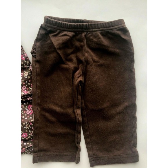 Girl's Size 9M 6-9 Months Two Piece Carter's Brown Floral Blouse Top & Pants - Picture 6 of 6
